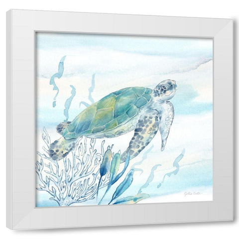 Great Blue Sea IV White Modern Wood Framed Art Print by Coulter, Cynthia