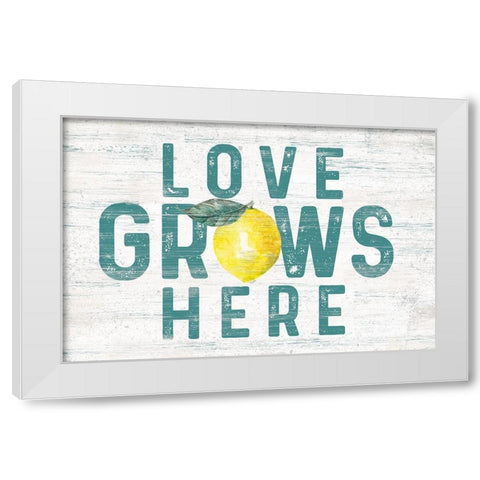 Happy  Thoughts II on White White Modern Wood Framed Art Print by Reed, Tara