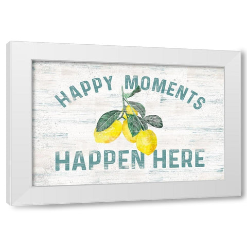 Happy  Thoughts III on White White Modern Wood Framed Art Print by Reed, Tara