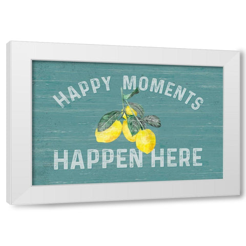 Happy  Thoughts III on Teal White Modern Wood Framed Art Print by Reed, Tara