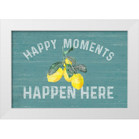 Happy  Thoughts III on Teal White Modern Wood Framed Art Print by Reed, Tara