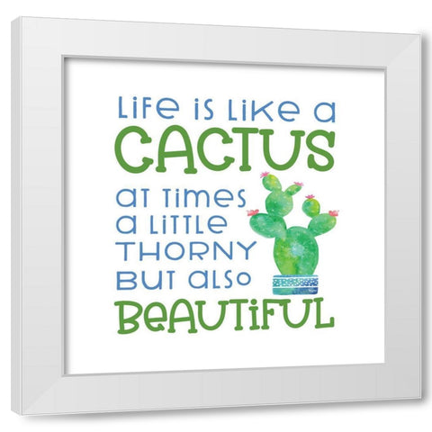 Playful Cactus IV White Modern Wood Framed Art Print by Reed, Tara