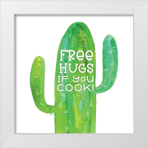 Playful Cactus VI White Modern Wood Framed Art Print by Reed, Tara