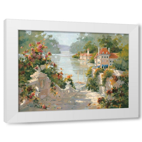 Italian Harbour White Modern Wood Framed Art Print by Simandle, Marilyn