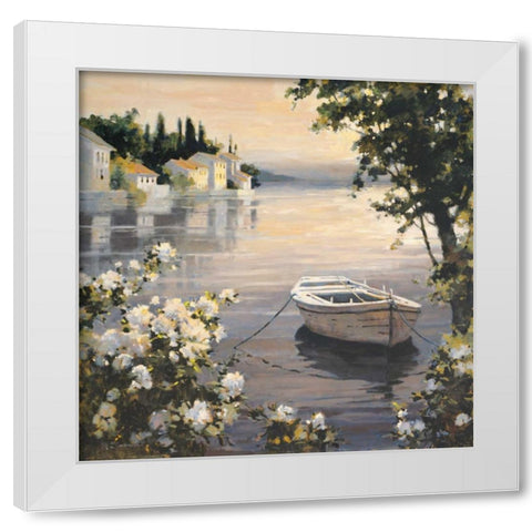 Waters Edge White Modern Wood Framed Art Print by Simandle, Marilyn