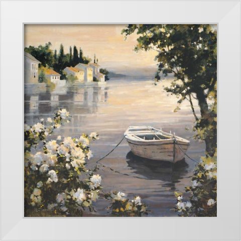 Waters Edge White Modern Wood Framed Art Print by Simandle, Marilyn