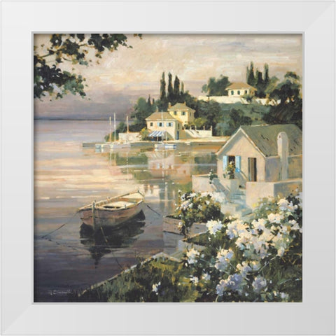 Tranquil Bay White Modern Wood Framed Art Print by Simandle, Marilyn