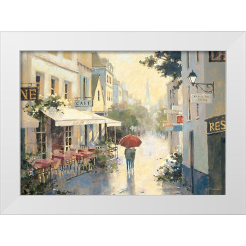 Cafe de Ville White Modern Wood Framed Art Print by Simandle, Marilyn