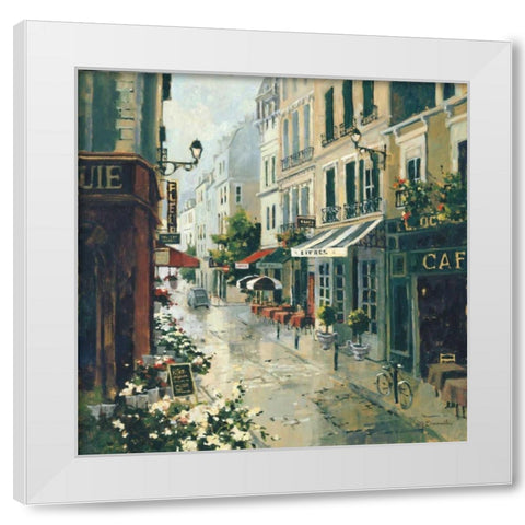 Floral Lane White Modern Wood Framed Art Print by Simandle, Marilyn