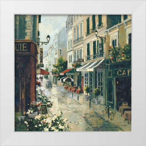 Floral Lane White Modern Wood Framed Art Print by Simandle, Marilyn