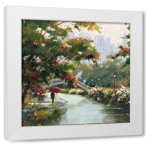 View From The Park White Modern Wood Framed Art Print by Simandle, Marilyn