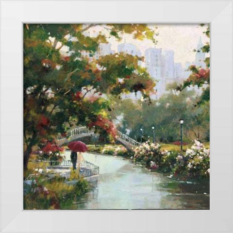 View From The Park White Modern Wood Framed Art Print by Simandle, Marilyn