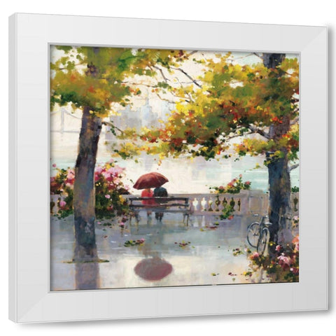 Across The Bay White Modern Wood Framed Art Print by Simandle, Marilyn
