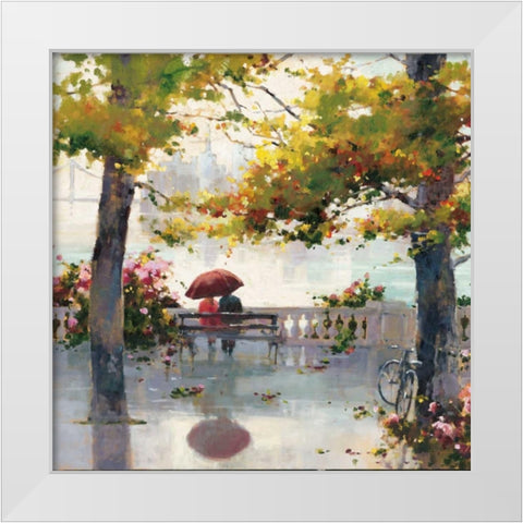 Across The Bay White Modern Wood Framed Art Print by Simandle, Marilyn