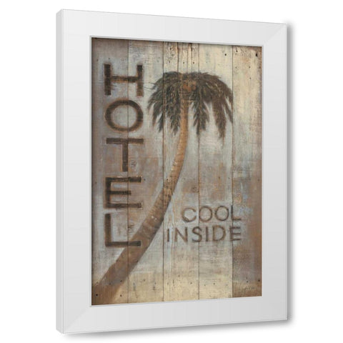 Palm Hotel White Modern Wood Framed Art Print by Fisk, Arnie