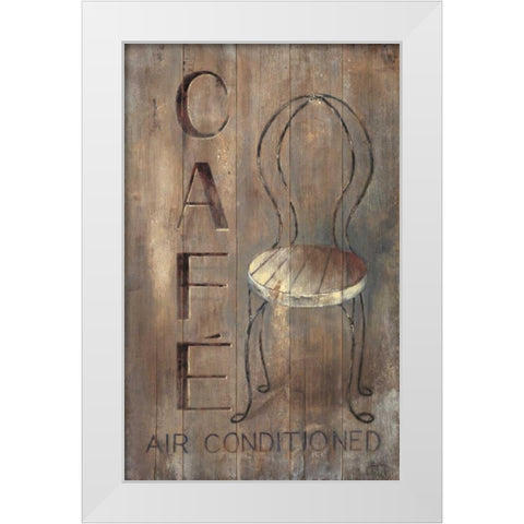 Bistro Chair White Modern Wood Framed Art Print by Fisk, Arnie