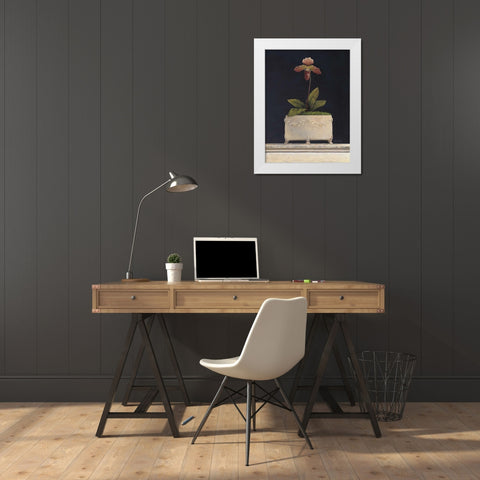 Plum Sugar Orchid White Modern Wood Framed Art Print by Fisk, Arnie