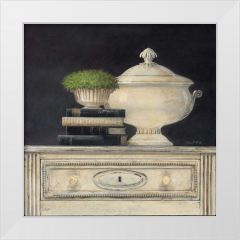 Cream Tureen White Modern Wood Framed Art Print by Fisk, Arnie