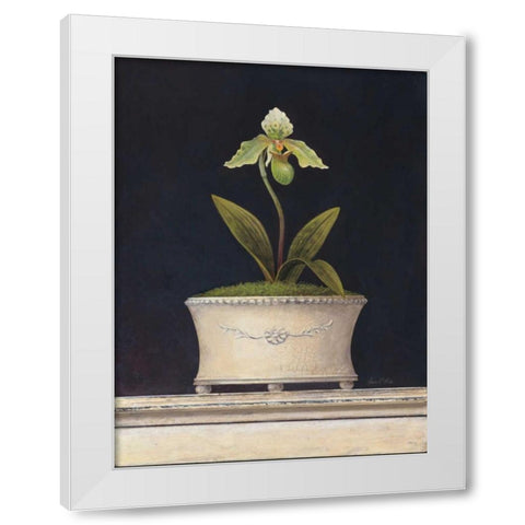 Chartreuse Sugar Orchid White Modern Wood Framed Art Print by Fisk, Arnie