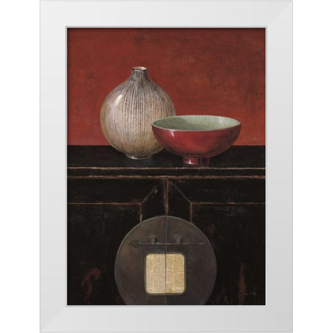 Asian Armoire - Noir White Modern Wood Framed Art Print by Fisk, Arnie