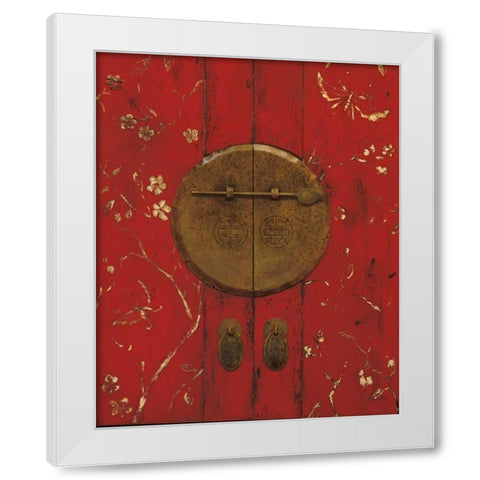 Apple Blossom Armoire White Modern Wood Framed Art Print by Fisk, Arnie