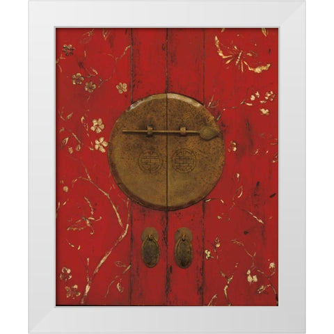 Apple Blossom Armoire White Modern Wood Framed Art Print by Fisk, Arnie