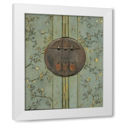 Cherry Blossom Armoire White Modern Wood Framed Art Print by Fisk, Arnie