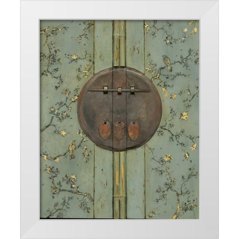 Cherry Blossom Armoire White Modern Wood Framed Art Print by Fisk, Arnie