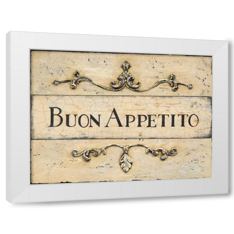 Buon Appetito Plaque White Modern Wood Framed Art Print by Fisk, Arnie
