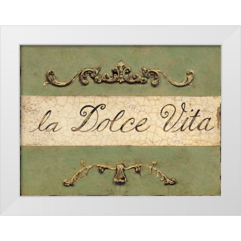 Dolce Vita Plaque White Modern Wood Framed Art Print by Fisk, Arnie