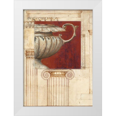 Classic Urn White Modern Wood Framed Art Print by Fisk, Arnie