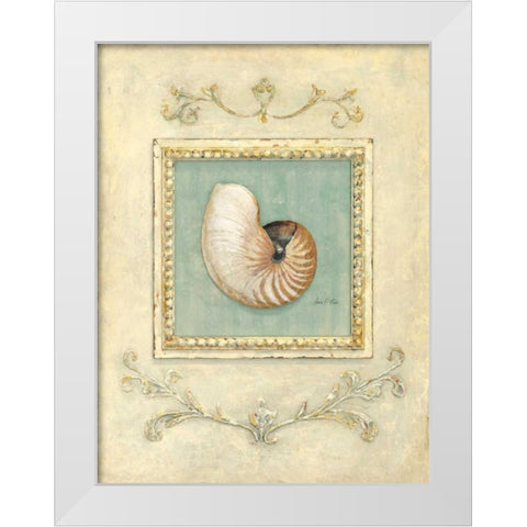 Classic Seashell Detail   White Modern Wood Framed Art Print by Fisk, Arnie