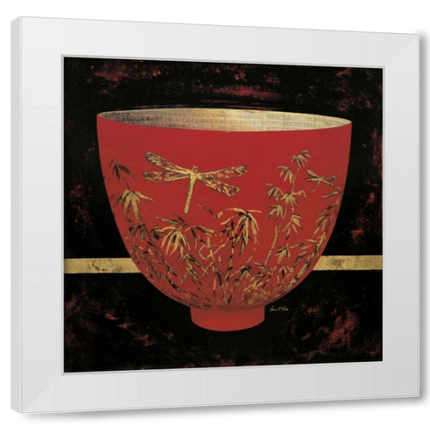 Dragonfly Bowl  White Modern Wood Framed Art Print by Fisk, Arnie