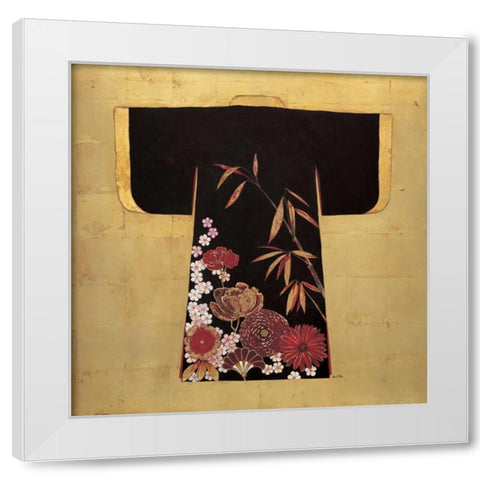Gilded Kimono  White Modern Wood Framed Art Print by Fisk, Arnie