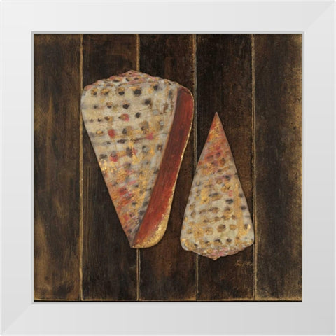 Ocean Shells White Modern Wood Framed Art Print by Fisk, Arnie