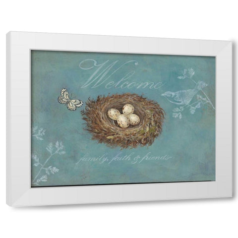 Welcome White Modern Wood Framed Art Print by Fisk, Arnie