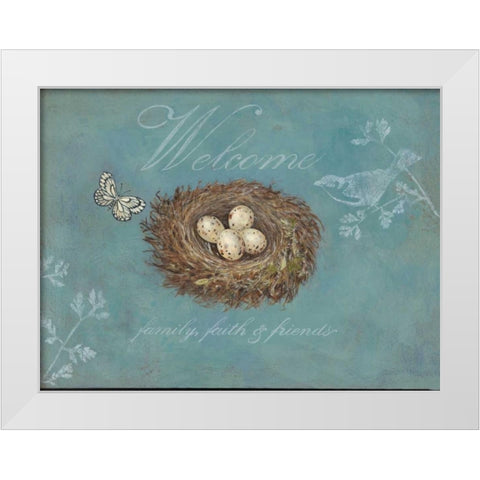 Welcome White Modern Wood Framed Art Print by Fisk, Arnie