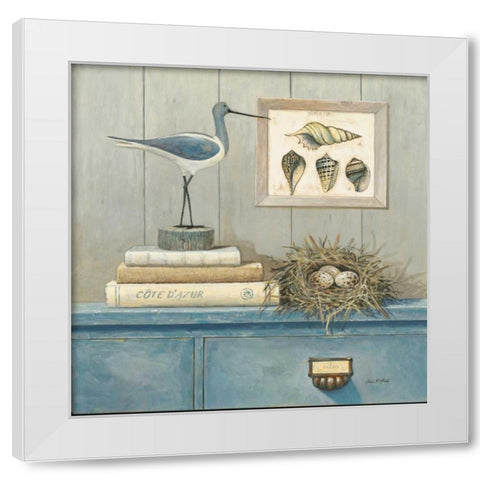 Cote D Azure Botanical White Modern Wood Framed Art Print by Fisk, Arnie