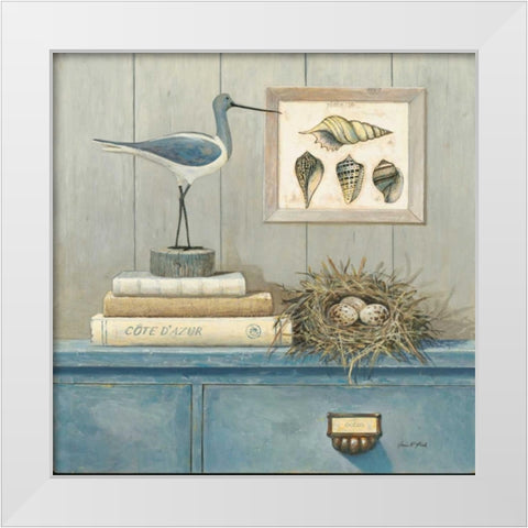 Cote D Azure Botanical White Modern Wood Framed Art Print by Fisk, Arnie