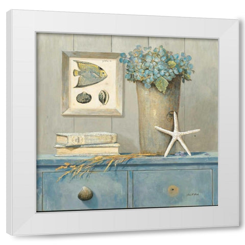 St. Tropez Botanical White Modern Wood Framed Art Print by Fisk, Arnie