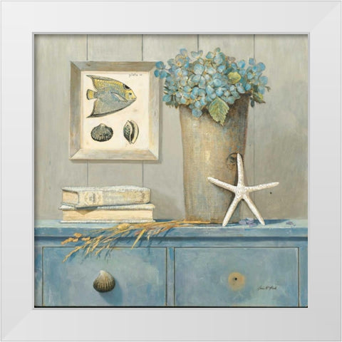 St. Tropez Botanical White Modern Wood Framed Art Print by Fisk, Arnie