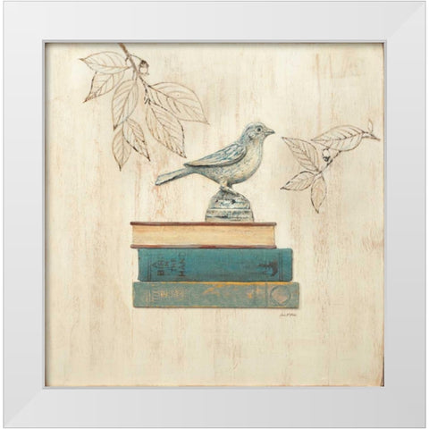 Aviary Library White Modern Wood Framed Art Print by Fisk, Arnie
