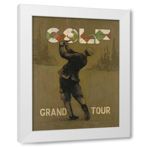 Grand Tour golf White Modern Wood Framed Art Print by Fisk, Arnie