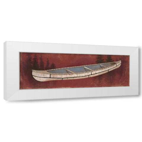 Birchbark Canoe White Modern Wood Framed Art Print by Fisk, Arnie
