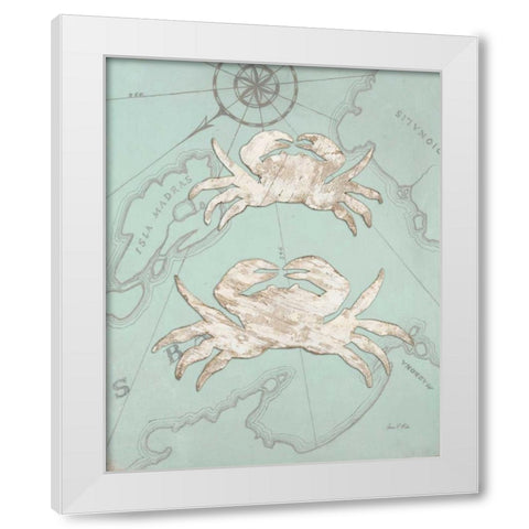 Coastal Crab  White Modern Wood Framed Art Print by Fisk, Arnie