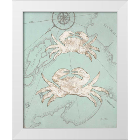 Coastal Crab  White Modern Wood Framed Art Print by Fisk, Arnie