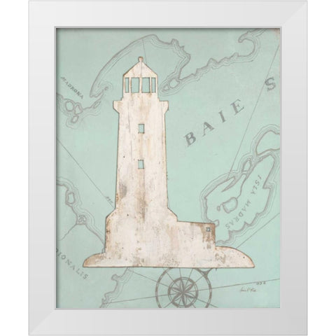 Coastal Lighthouse  White Modern Wood Framed Art Print by Fisk, Arnie