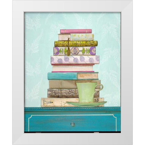 Patterned Library White Modern Wood Framed Art Print by Fisk, Arnie
