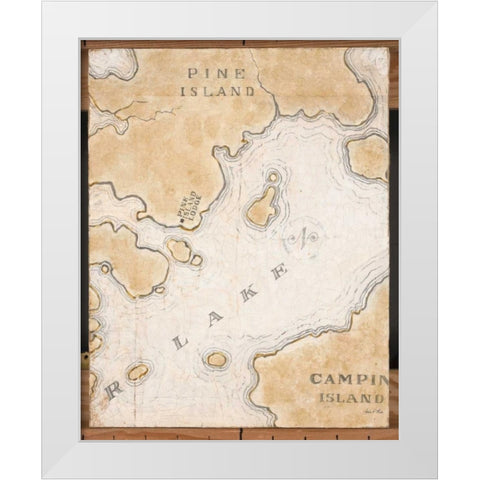 Rustic Map White Modern Wood Framed Art Print by Fisk, Arnie