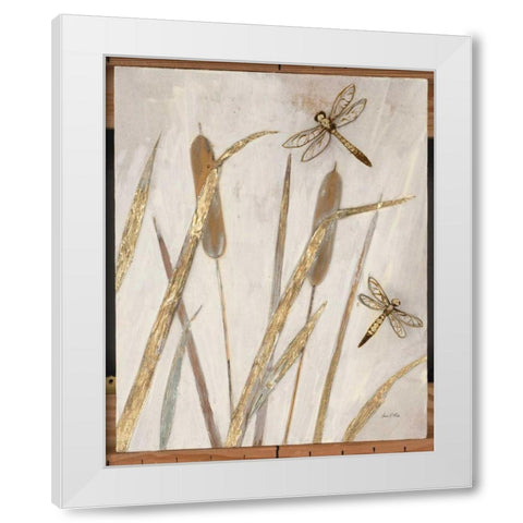 Rustic Cat Tails White Modern Wood Framed Art Print by Fisk, Arnie